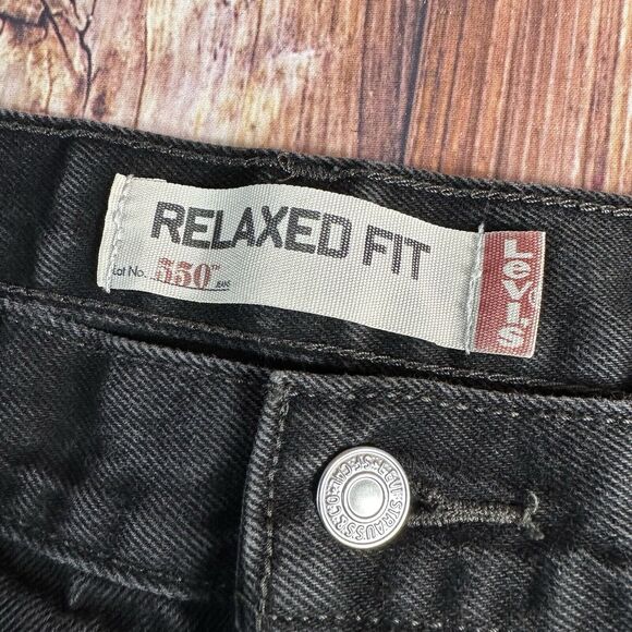 Levi's 550 Relaxed Fit Tapered Leg Mens Size 36x33.5 Black Jeans Denim Pants - Picture 9 of 12